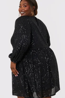 Sequin Smock Mini Dress|In the Style Outlet