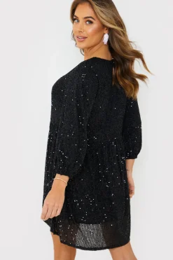 Sequin Smock Mini Dress|In the Style Outlet