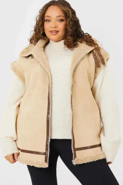 Shearling Sleeveless Aviator Gilet|In the Style Outlet