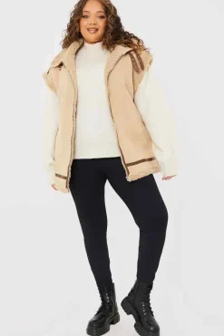 Shearling Sleeveless Aviator Gilet|In the Style Outlet