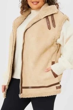Shearling Sleeveless Aviator Gilet|In the Style Outlet