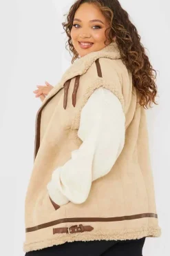 Shearling Sleeveless Aviator Gilet|In the Style Outlet