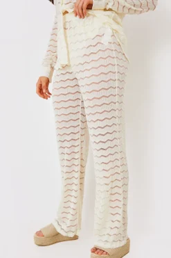 Sheered Chevron Wide Leg Trousers|In the Style Best