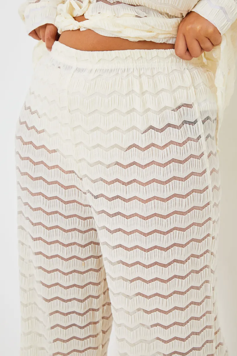 Sheered Chevron Wide Leg Trousers|In the Style Best