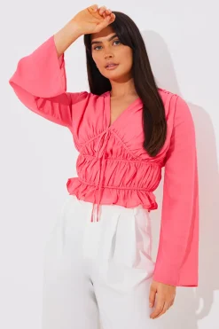 Shirred Detail Blouse|In the Style Discount