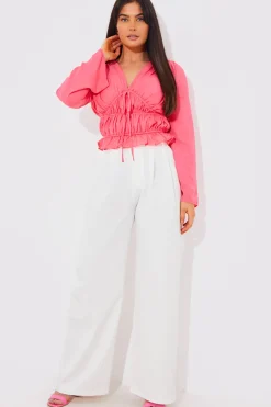 Shirred Detail Blouse|In the Style Discount