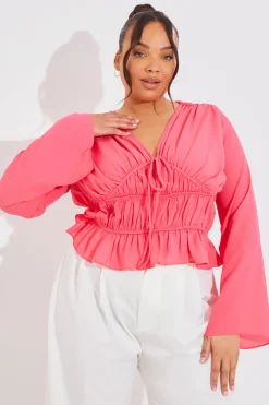 Shirred Detail Blouse|In the Style Discount