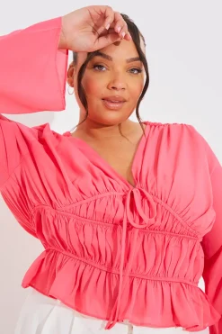 Shirred Detail Blouse|In the Style Discount