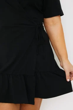 Short Sleeve Wrap Swing Dress|In The Style Online