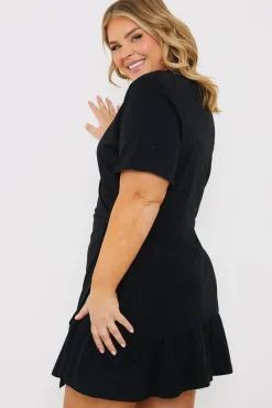 Short Sleeve Wrap Swing Dress|In The Style Online