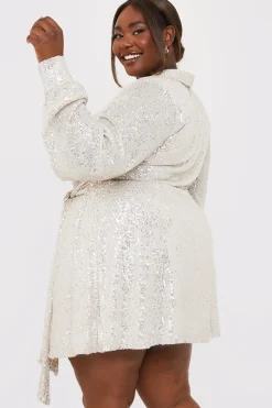 Sequin Tie Drape Dress|In the Style Sale