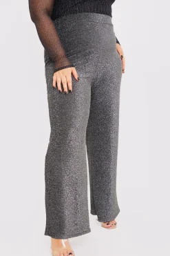 Sparkle Jersey Wide Leg Trousers|In the Style Outlet