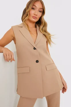 Sleeveless Oversized Blazer|In the Style Online