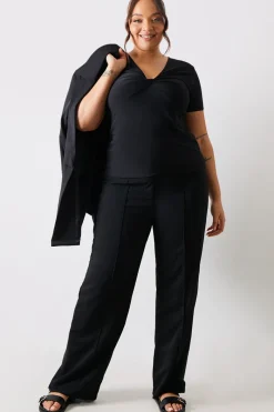 Slinky Twist Front Short Sleeve Top|In The Style
