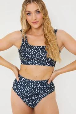 Smudge Spot Print High Waist Bikini Bottoms|In the Style Hot