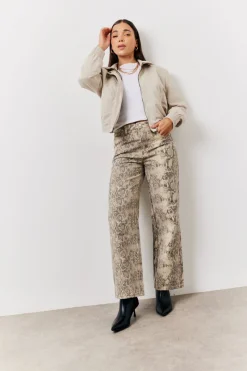 Snake Print Straight Leg Jeans|In The Style Best