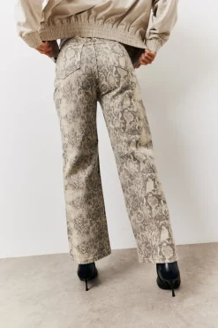 Snake Print Straight Leg Jeans|In The Style Best