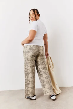 Snake Print Straight Leg Jeans|In The Style Best