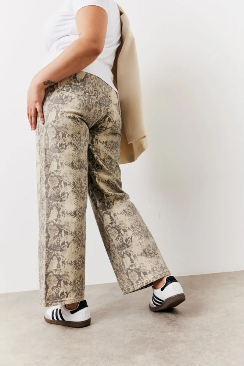 Snake Print Straight Leg Jeans|In The Style Best