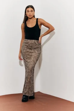 Snake Skin Printed Mesh Skirt|In The Style