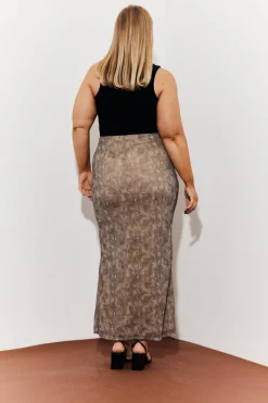 Snake Skin Printed Mesh Skirt|In The Style