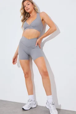 Soft Touch Cross Over Waist Cycling Shorts|In the Style Online