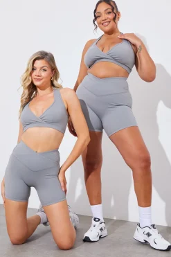 Soft Touch Cross Over Waist Cycling Shorts|In the Style Online