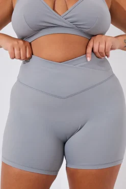 Soft Touch Cross Over Waist Cycling Shorts|In the Style Online