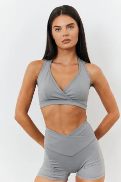 Soft Touch Medium Support Halter Neck Sports Bra|In the Style Discount