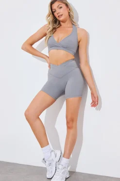 Soft Touch Medium Support Halter Neck Sports Bra|In the Style Discount