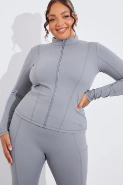 Soft Touch Seam Detail Zip Through Jacket|In the Style New
