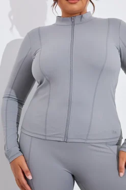Soft Touch Seam Detail Zip Through Jacket|In the Style New