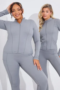Soft Touch Seam Detail Zip Through Jacket|In the Style New