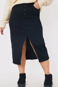 Split Hem Denim Midi Skirt|In the Style New