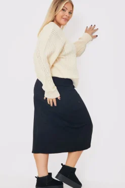 Split Hem Denim Midi Skirt|In the Style New