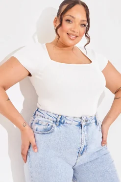 Square Neck Fitted Top|In The Style