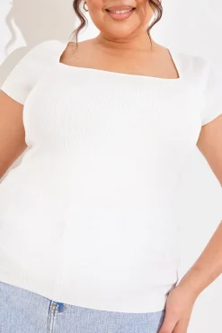 Square Neck Fitted Top|In The Style