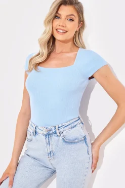 Square Neck Fitted Top|In The Style