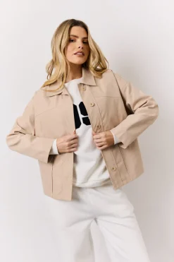 Button Front Pocket Detail Jacket|In the Style