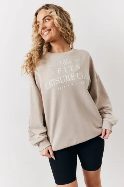 Leisure Club Graphic Oversized Sweatshirt|Fits Clearance