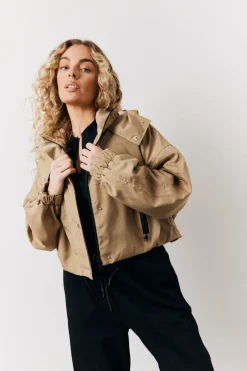 Hooded Cropped Windbreaker Jacket|In the Style New