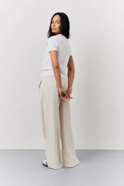 Linen Blend Tailored Wide Leg Trouser|In the Style Sale