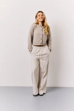 Linen Look Stripe Trouser|In the Style Outlet
