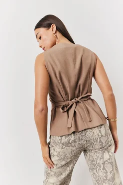 Square Neck Longline Waistcoat|In The Style New