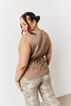 Square Neck Longline Waistcoat|In The Style New