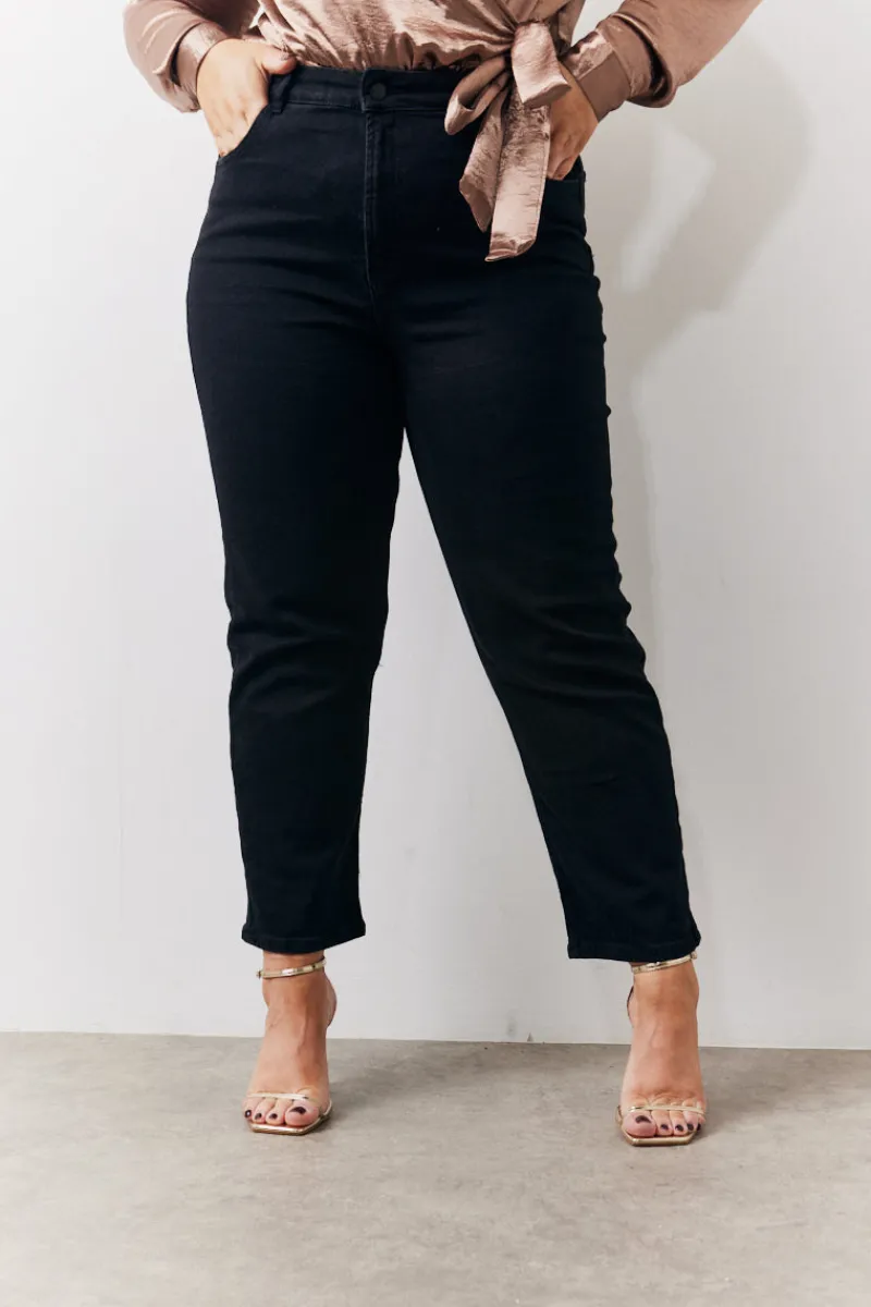 Straight Leg High Rise Ankle Grazer Jeans|In The Style Best
