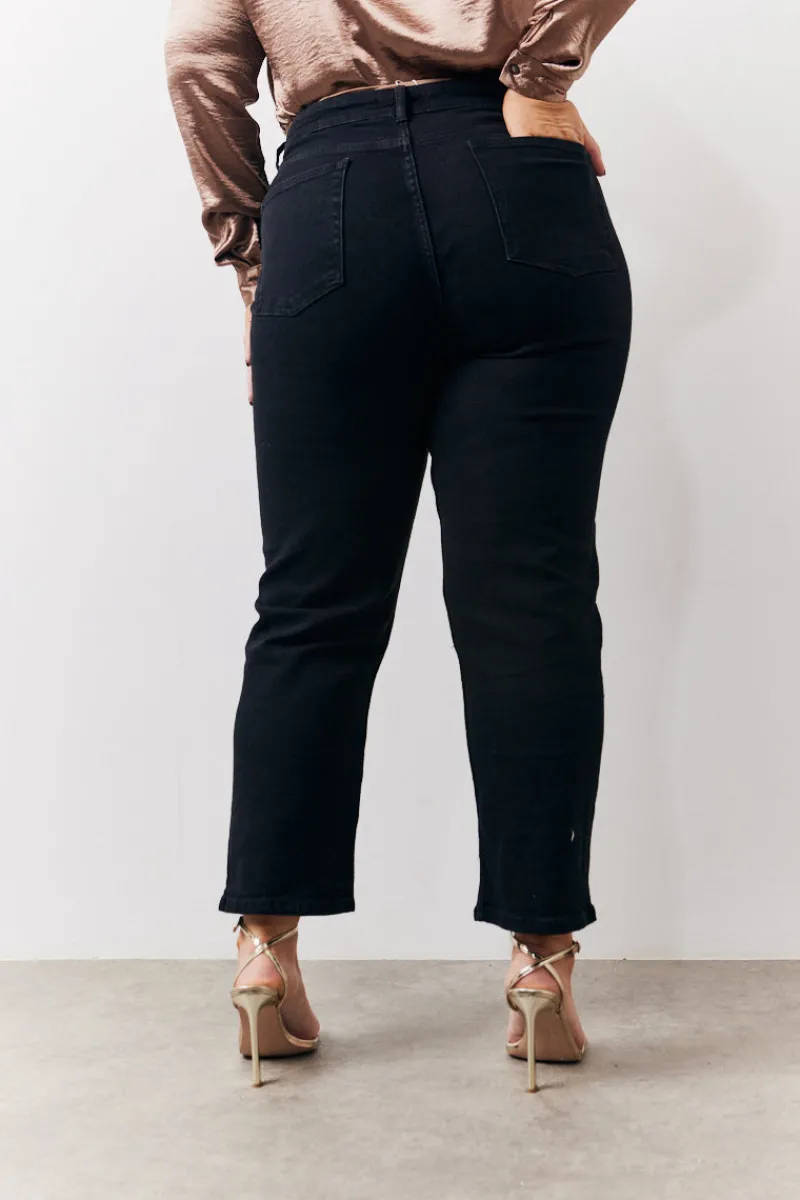 Straight Leg High Rise Ankle Grazer Jeans|In The Style Best