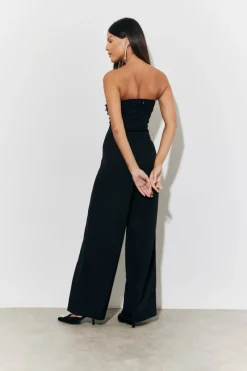 Strappy Wide Leg Button Detail Jumpsuit|In the Style Discount