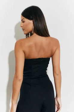 Strappy Wide Leg Button Detail Jumpsuit|In the Style Discount