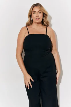 Strappy Wide Leg Button Detail Jumpsuit|In the Style Discount